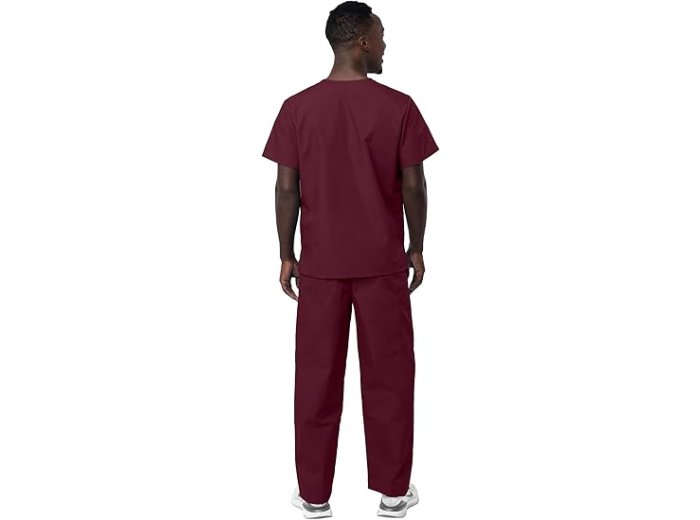 Classic V-Neck Top & Drawstring Pants Scrub Set