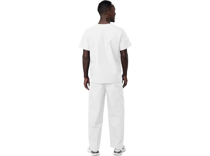 Classic V-Neck Top & Drawstring Pants Scrub Set