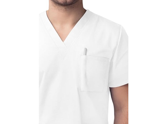 Classic V-Neck Top & Drawstring Pants Scrub Set