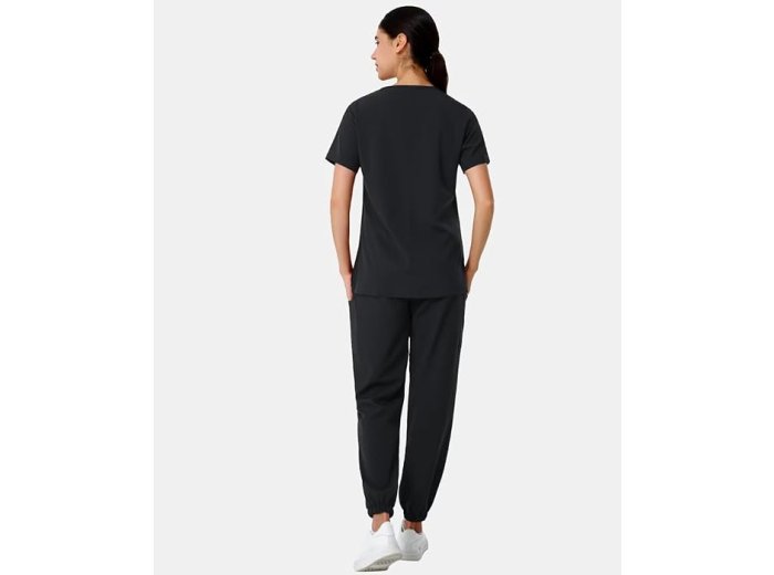 V-Neck Scrubs Top & Jogger Pants Medical Scrubs Set with 8 Pockets, Yoga Waistband