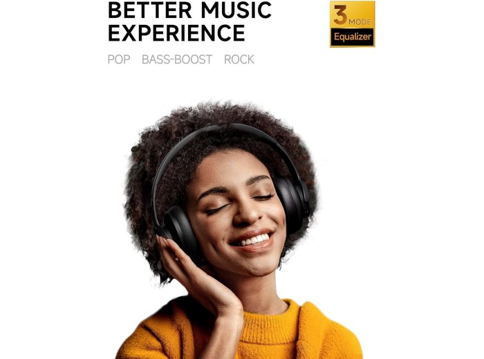120H Playtime Headphone Wireless Bluetooth with 3 EQ Modes, Low Latency, Hands-Free Calls, Over Ear Headphones for Travel Home Office Cellphone PC Black