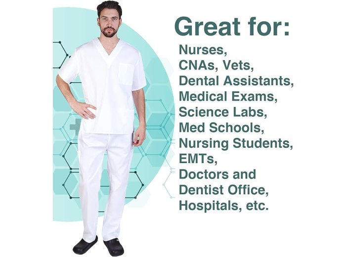 Men’s White Scrub Set