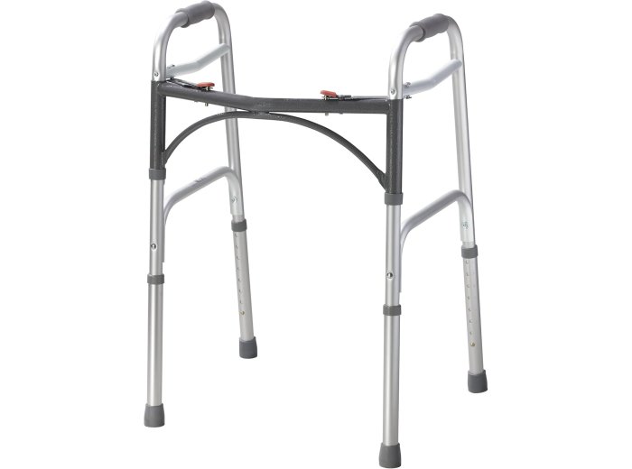 Folding Walker with Wheels for Seniors and Adults Weighing Up To 350 Pounds, Adjustable Height, Silver