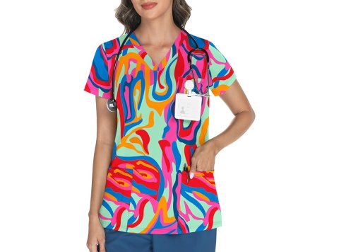 Colorful Women’s Scrub Top