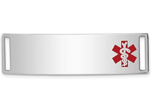 Medical Tag, Sterling Silver, Rhodium Plated