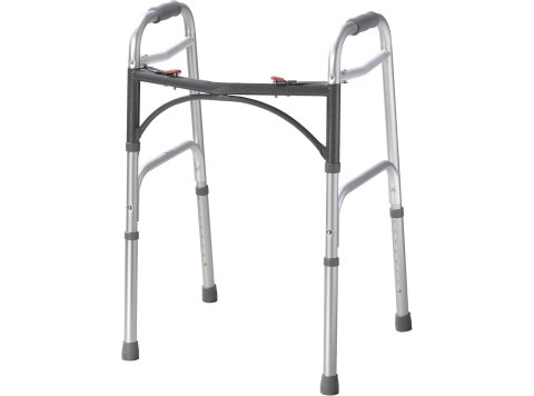 Folding Walker with Wheels for Seniors and Adults Weighing Up To 350 Pounds, Adjustable Height, Silver