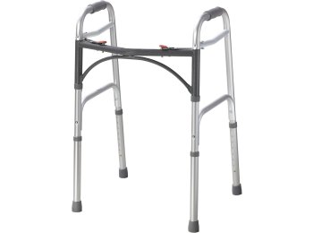 Folding Walker with Wheels for Seniors and Adults Weighing Up To 350 Pounds, Adjustable Height, Silver
