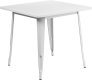 31.5" Square White Metal