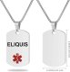 Medical Tag, Sterling Silver