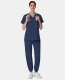 V-Neck Scrubs Top & Jogger Pants Medical Scrubs Set with 8 Pockets, Yoga Waistband