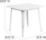 31.5" Square White Metal