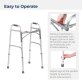Folding Walker with Wheels for Seniors and Adults Weighing Up To 350 Pounds, Adjustable Height, Silver
