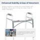 Folding Walker with Wheels for Seniors and Adults Weighing Up To 350 Pounds, Adjustable Height, Silver